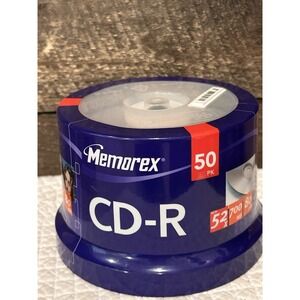 Memorex CD-R 50 Pack Spindle 52X 700MB 80 Min Recordable Compact Disc Sealed